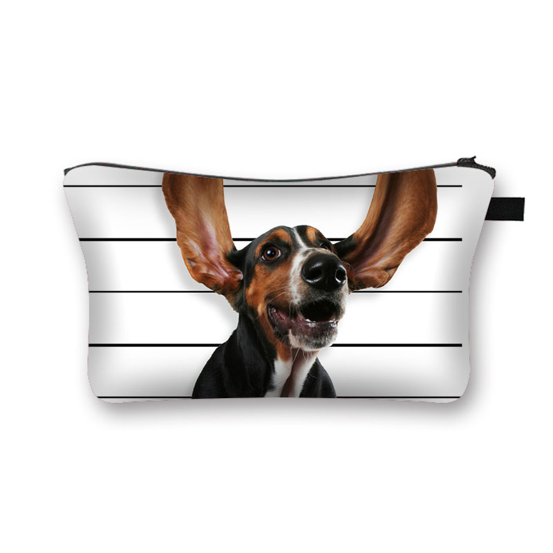 Cute Dog 3D Printed Cosmetic Bags Cute Pug Women Makeup bags Organizer Necessaries for Travelling Cosmetic Cases: shzbbaddog09