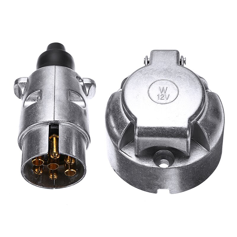 Car Truck Motor Trailer Towing Accessories 12V 7 Pin Aluminium Trailer Connector Towing Plug Socket with Fittings