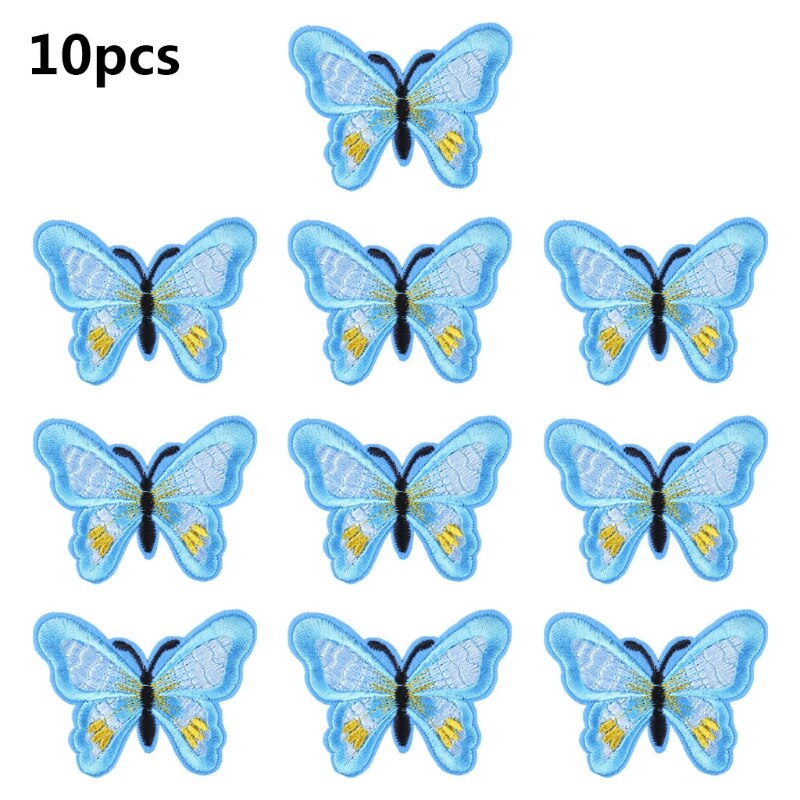 10 Stuks Multicolor Butterfly Naaien/Ijzer Op Appliques Borduren Patches Voor Arts Ambachten Diy Decoratie T-shirt Badge: 6EE406273-SB