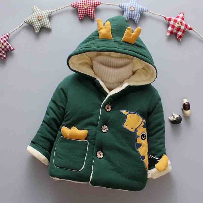 BibiCola hiver infantile bébé garçons manteaux vestes dessin animé -né garçon épais coton veste adapté pour bébé 0-2Y