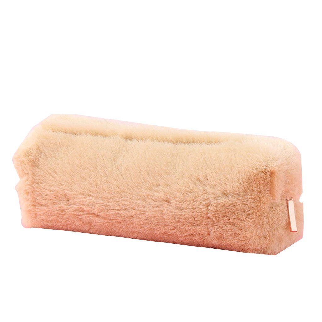 Pink Plush Kawaii Pencil Case Cute Pencil Case for Girls Student Pencil Bag Stationery Pencilcase Pen Bag School Supplies #30: Khaki