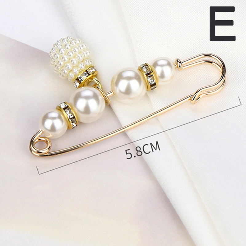 Broches de Cuentas grandes para ropa de mujer, Pin de solapa de perlas, broche de vestido, pines, insignia, accesorios, barato, novedad: E