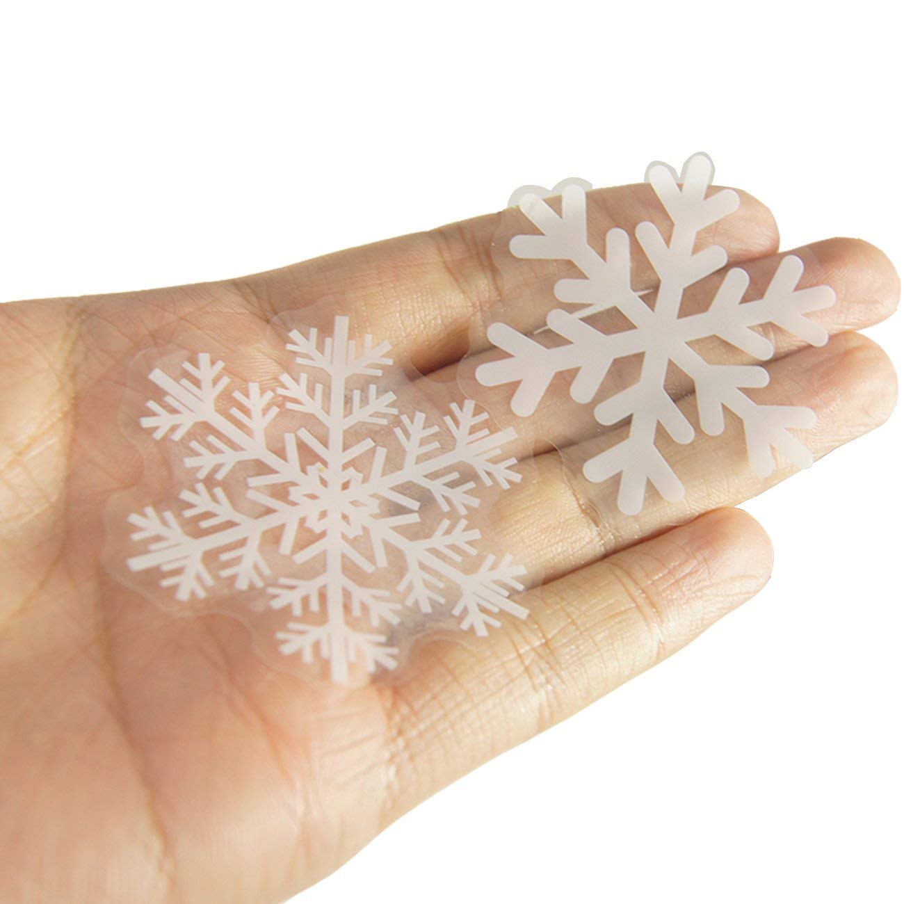57pcs Premium Snow Flakes Stickers Christmas Theme Self Adhesive Snowflakes Window Clings For Home Party Gathering Prom