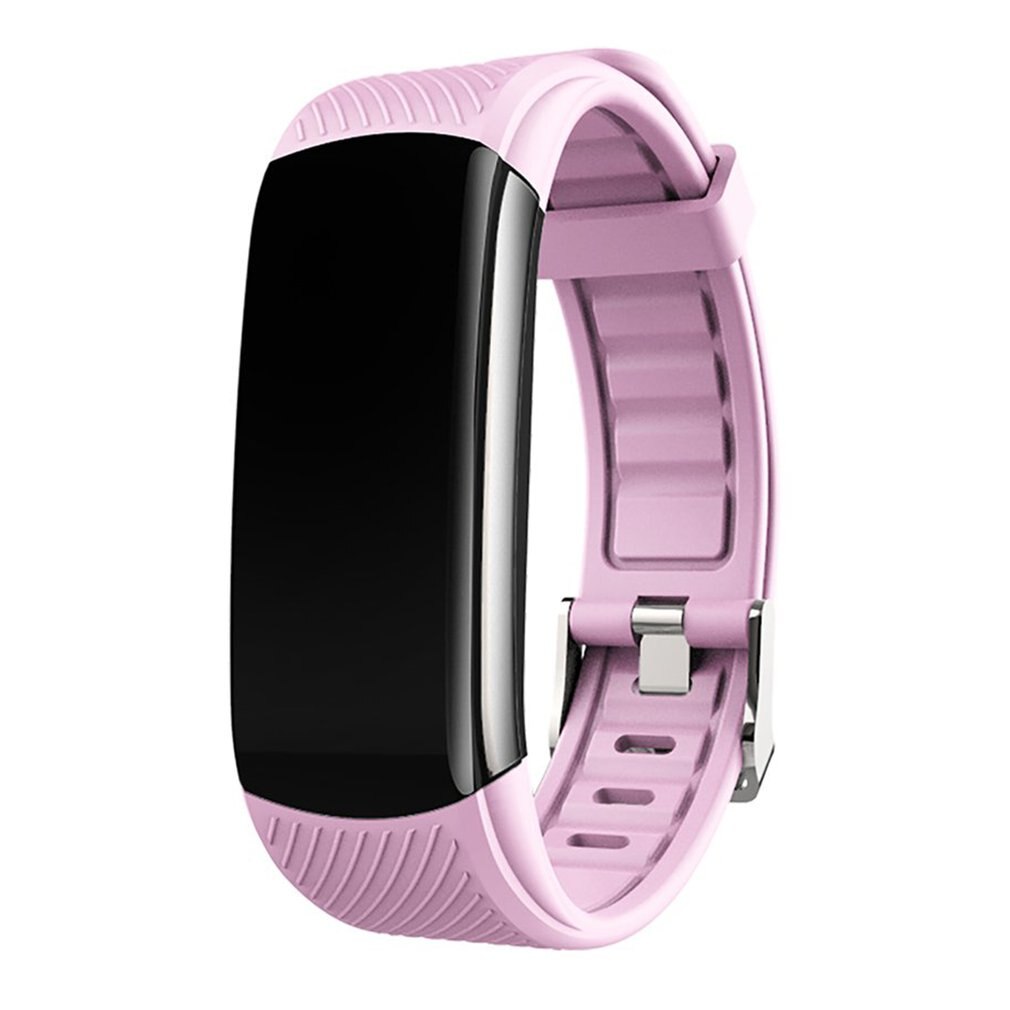 C6t smart armbåndsur tpu information skub søvnovervågning træning skridttæller sport armbånd  ip67 liv vandtæt farve lcd: Lyserød