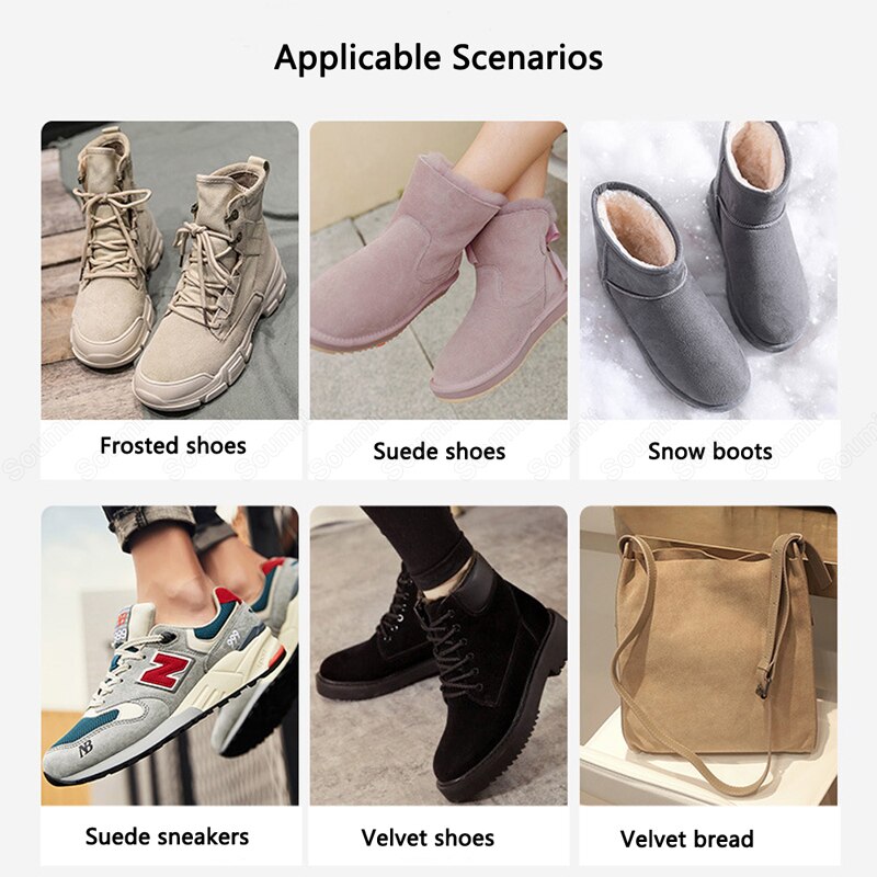 Cepillo de limpieza de ante para zapatos, elimina la suciedad, botas de ante, bolsas de terciopelo nobuk, cepillo para los zapatos de cuero, herramientas de pulido para el cuidado del calzado