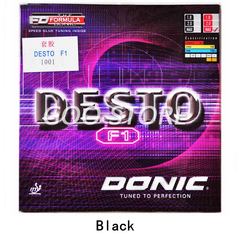 DONIC F1 DESTO Table Tennis Rubber original Quick Attack Pimples in with sponge ping pong tenis de mesa: Black