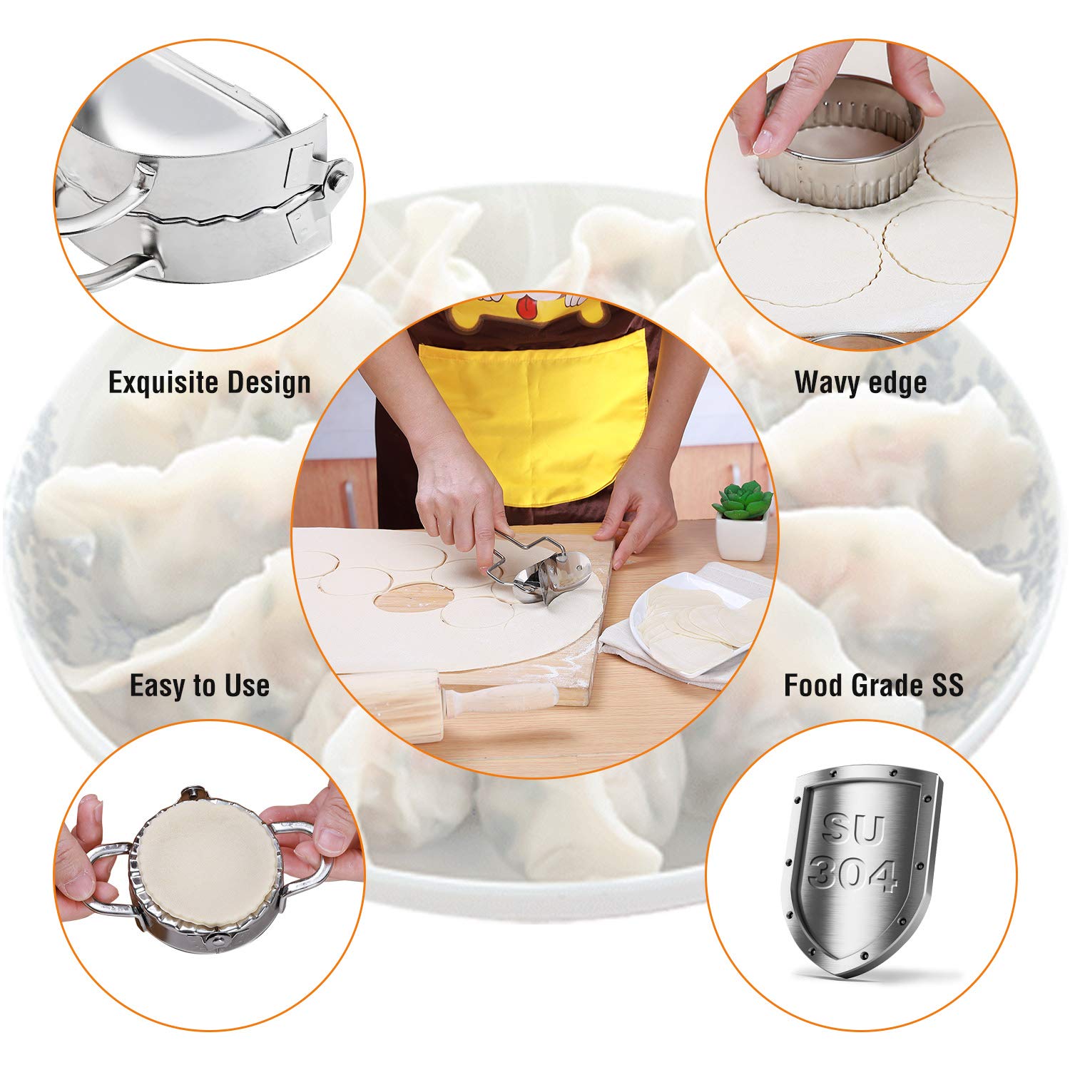 Moule à raviolis en acier inoxydable, 11 pièces, pour la fabrication de raviolis, accessoires de cuisson, pour la cuisine et la maison