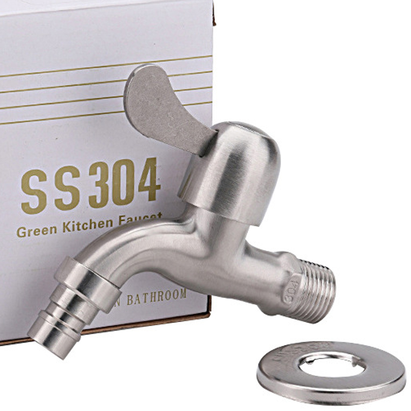 Garten-Wasserhahn aus Edelstahl 304, schnell zu öffnender Wasserhahn, Waschmaschine, Kaltwasserhahn, Mopp-Schwimmbad-Wasserhähne