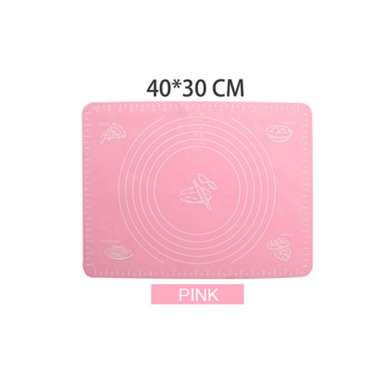 Reusable Silicone Baking Mat Eco-Friendly Mat For Rolling Dough Pad Large Non-stick Oven Patisserie Baking Accessories Tools: pink 40X30cm