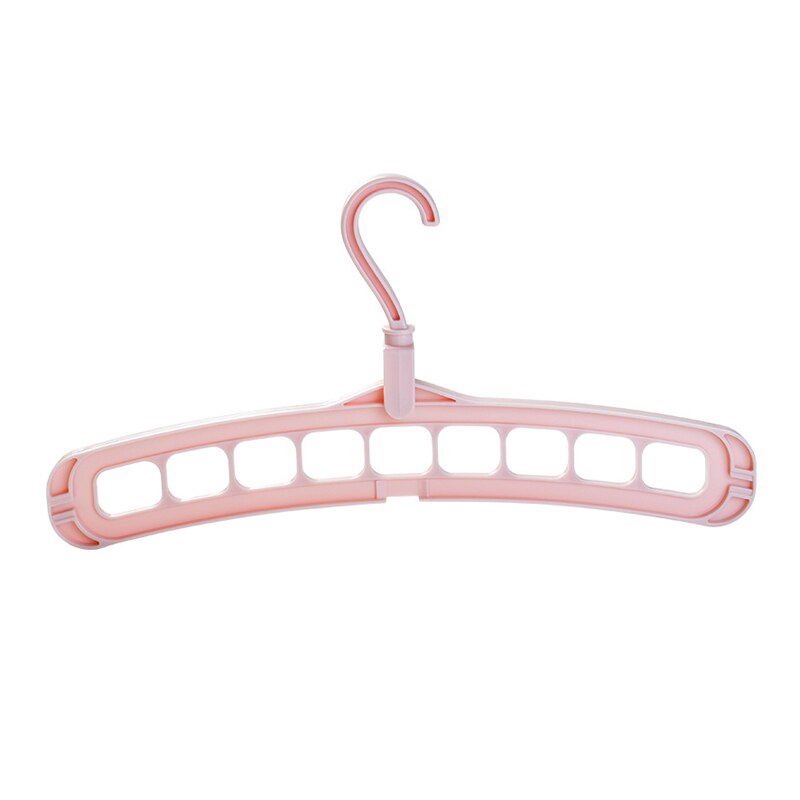 Cintre pliant à 9 trous | Horizontal Vertical rotatif, support de rangement des vêtements à double usage, support de cintre, étagère organisateur de garde-robe: Rose