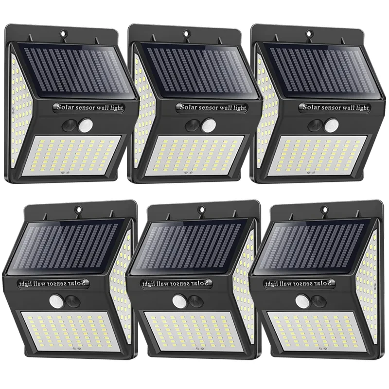 144 LED Solar Light Wireless PIR Motion Sensor Waterproof Wall Lamp Solar Powered Sunlight Street Lamp Garden Decor: green