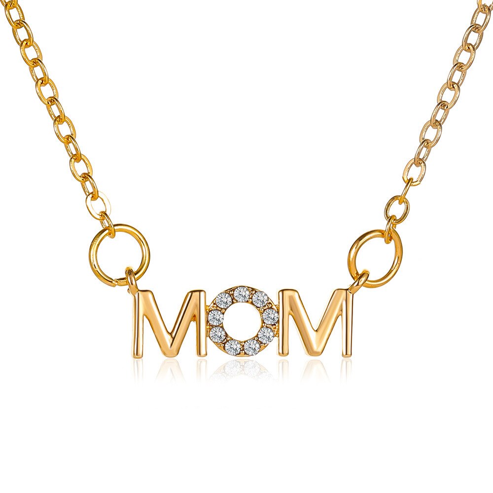 Mother&#39;s Day Letter MAMA Necklace Allergy Free Gold Plated 18 K Stainless Steel Non Tarnish Jewelry for Women Mom: Gold-6