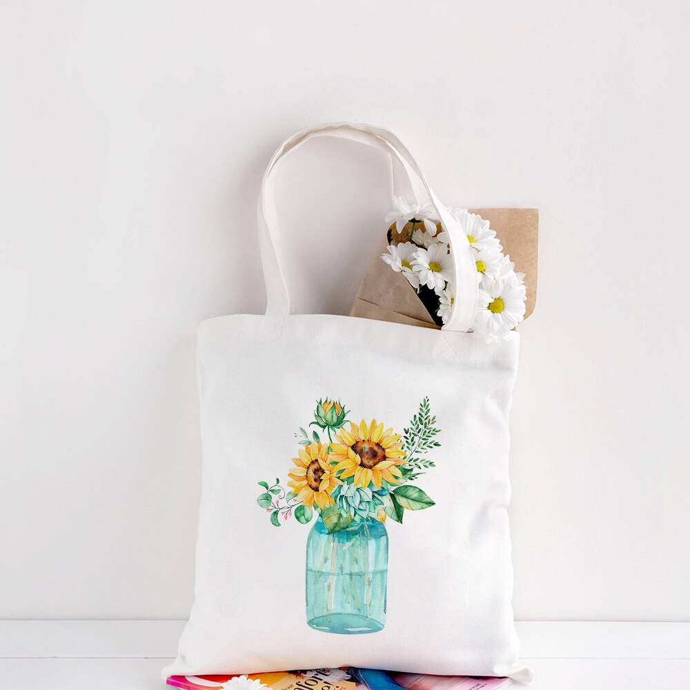 Vrouwen Canvas Boodschappentas Vrouwelijke Canvas Doek Schoudertas Eco Handtas Tote Herbruikbare Grocery Shopper Tassen Studenten Boekentas: 6