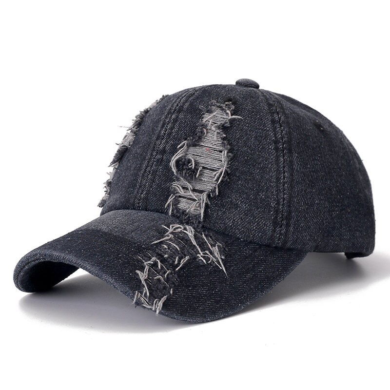 Denim Cap Gat Baseball Cap Leisure Katoenen Cap Voor Mannen En Vrouwen Outdoor Sport Streetwear Hoed Cap: Black