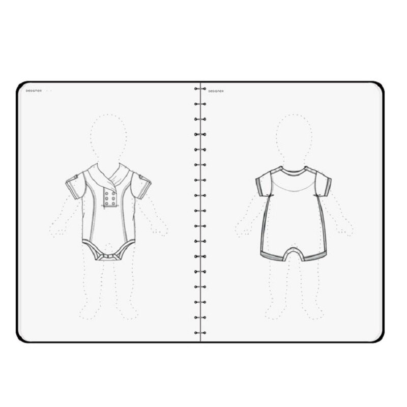 A5 Baby Kleding Schetsboek Met Lichaam Figuur Template Kind Kid Schetsboek Mode Notebook 50 Vellen Papier