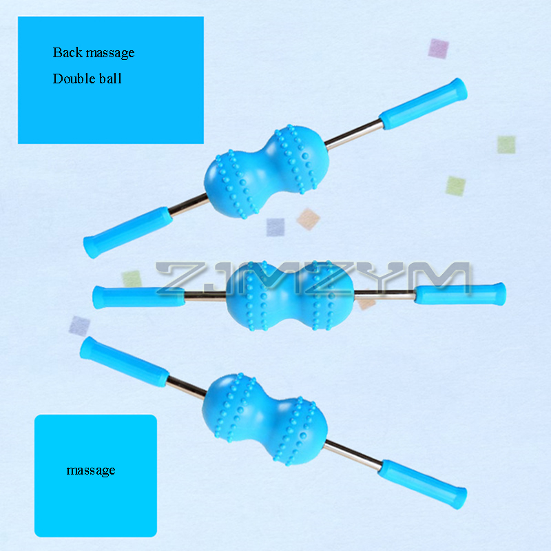 2-ballen Massage Stick Roller Back Pushing Massager Rollers Draagbare Body Muscle Yoga Massage Roller Stick Pijnbestrijding Stick