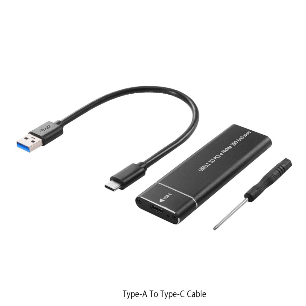 10 Gbps USB 3.1 Gen2 à M.2 NVME NGFF PCIe boîtier SSD NVME m-key à Type C boîtier adaptateur pour disque SSD NVMe m2: Black A to C cable