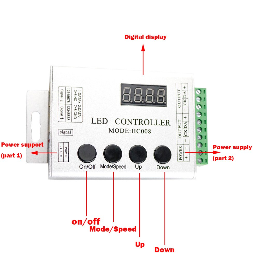DC12V LED Streifen Pixel Bar HC008 RF Controller SPI Magie Traum Farbe Controller Für WS2812 WS2811 WS2801 Licht Streifen