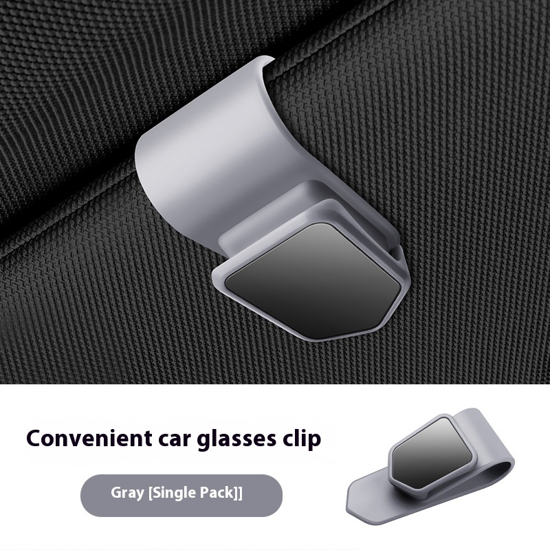 Car-Mounted Eyeglass Holder Interior Automobile Sunglasses Bracket Sunshade Storage Multi-Functional Vehicle Sunglass Clip: GRAY