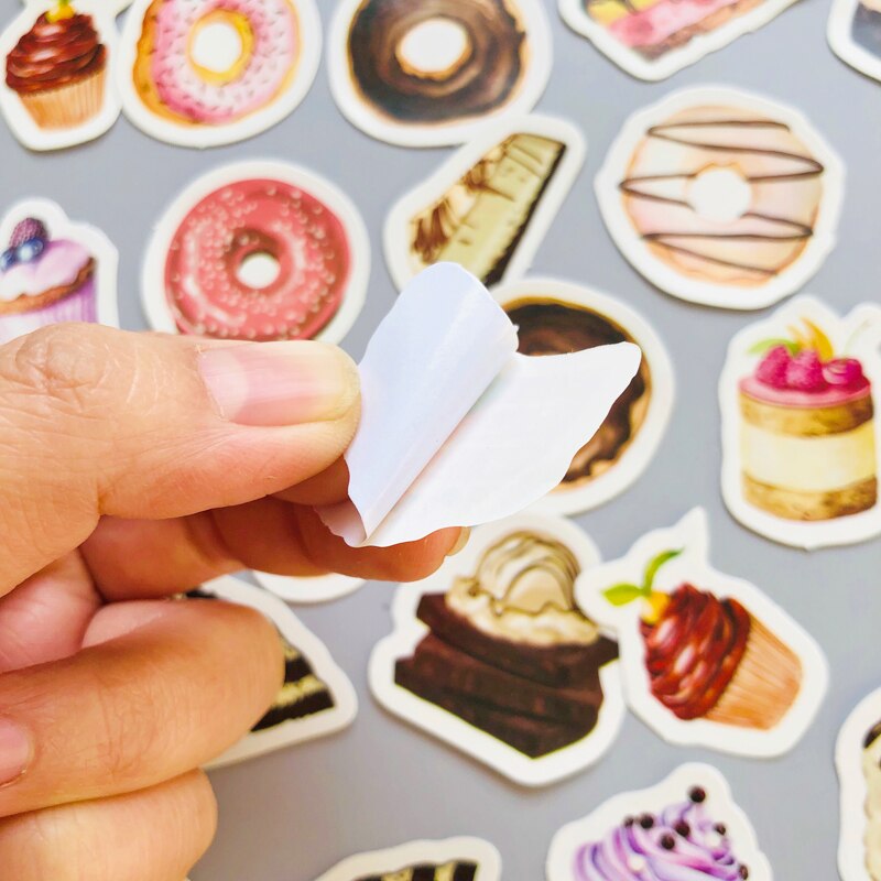 45pcs /Box Sweet Cake Dessert Adhesive Stickers Decorative Stick Label