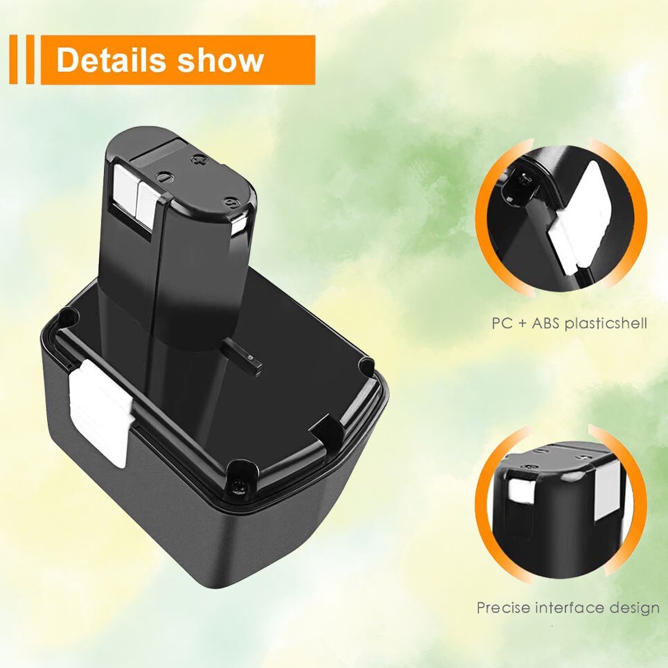 2022 14.4V 12800mAh Power Tool Replacement Battery for Hitachi DS14DFLG、DS14DFLPC、DS14DL、DS14DMR、EB1414S, EB1424, EB14S 324367