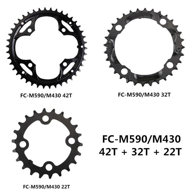 SHIMANO FC-M590/FC-M430 mountainbike kettenrad 44 T/42 T/32 T/22 T reparatur teile kompatibel mit SHIMAN0: 42T und 32T und 22T