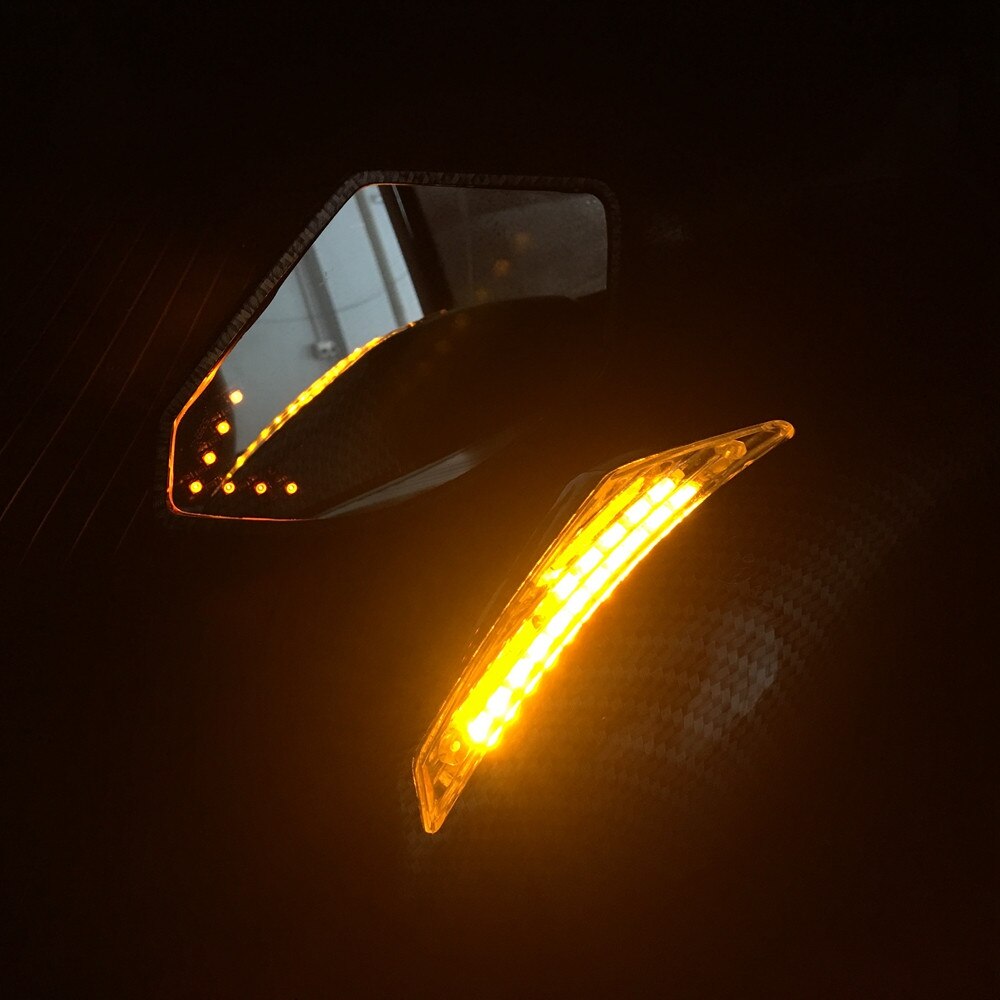 Espejos retrovisores LED para motocicleta, luces intermitentes para Hyosung GT125R, GT250R, GT650R, Kawasaki Z750S, Ninja 250R, 650R