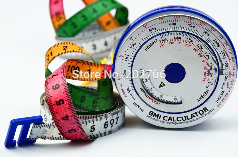 0-150cm Aluminum BMI measure tape BMI body tape BMI calculator body mass tape