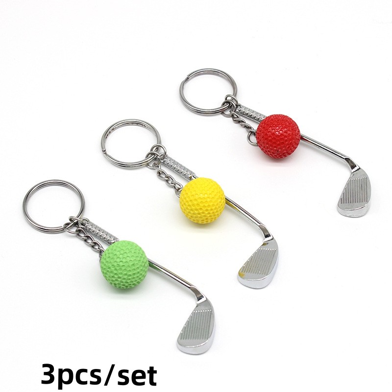 Colgante de llavero con pelota de golf: ¡Agregue un toque deportivo a tu apariencia! perfecto para entusiastas del golf: Rosa