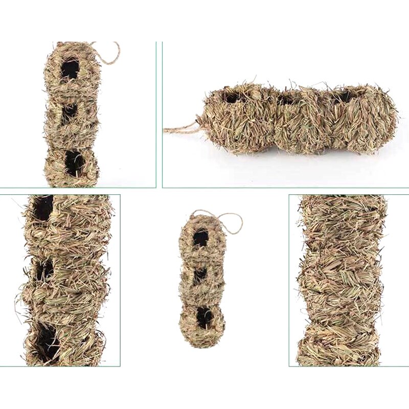 Hanging Bird House Natural Fiber Finch Bird Nest Hut Outdoor Cage