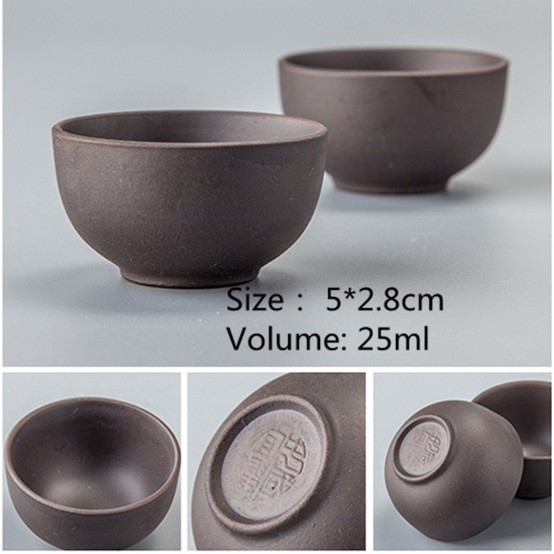 Tasse à thé en porcelaine, petit bol à thé en argile violette 25ml tasse à thé en céramique résistant à la chaleur, accessoires pour Service à thé