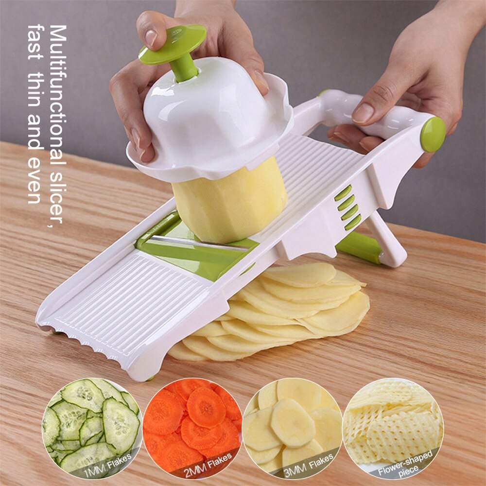 Vegetable Cutter Multi-Function Shredded Grid Slicer Potato Chips Mesh Flower Thin Slice Grater Household Kitchen Grater Tools