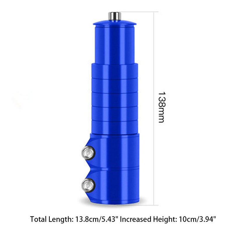 Aluminum Alloy Bike Fork Stem Rise Extender Extension Bike Bicycle Cycling Bike Stem Head Up Raiser Handlebar Riser Adaptor: Blue