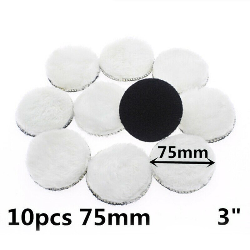 10pcs Polishing Pad Waxing Set Detailing Care White Equipment Buffer Bonnet