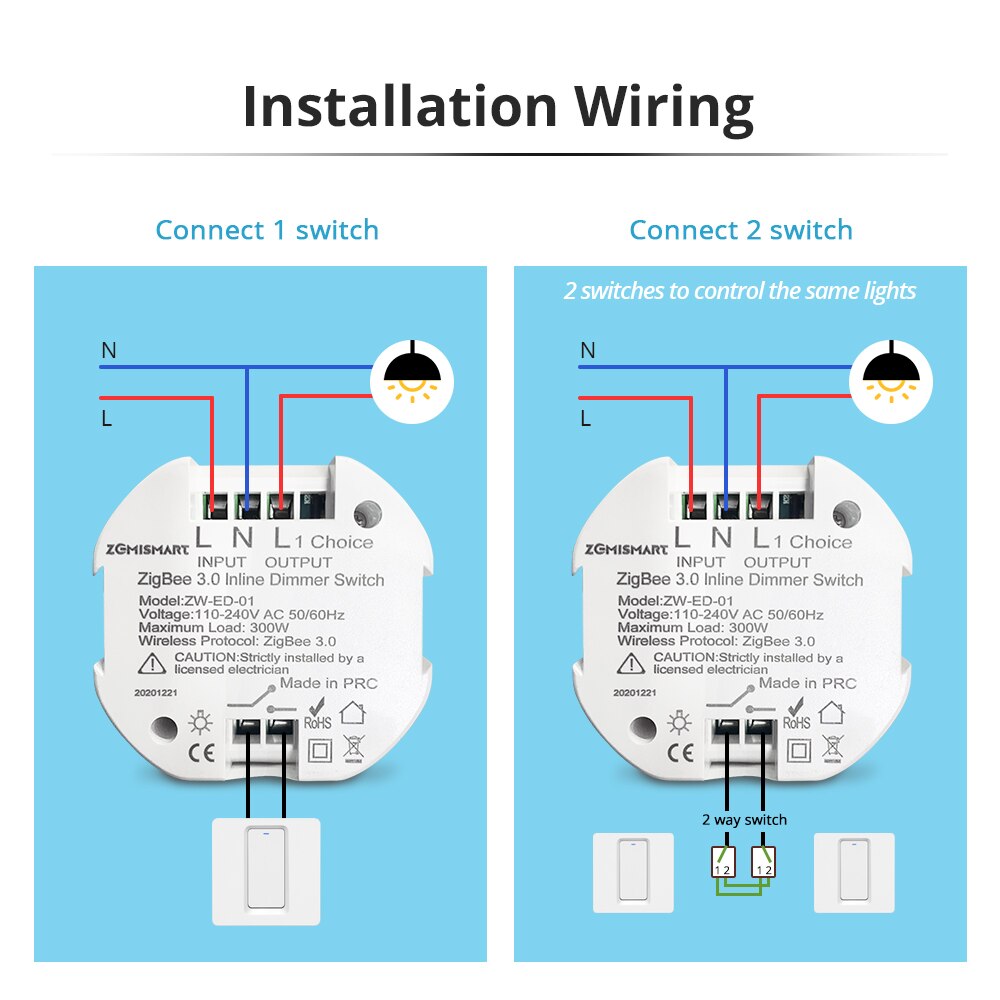 Zemismart Tuya Zigbee Dimmer Module SmartThings Control Alexa Google Home Control Smart Life APP Control