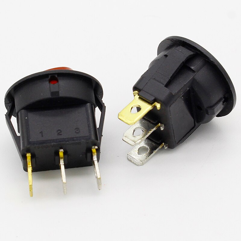 10 stk rødt lys av / på spst runde vippebryter 6a/250v 10a/125v ac