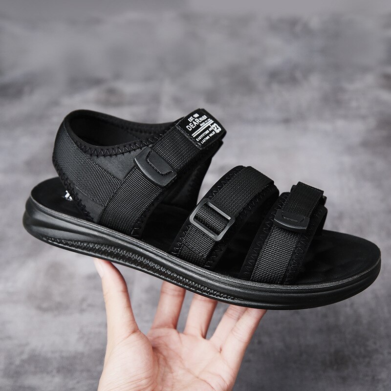 Sommarskor män strand sandaler platt casual män skor svarta sommar sandaler  ka1540