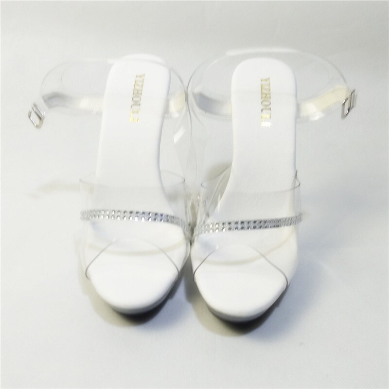 Prinsessenstijl doorzichtige 13cm open teen hoge hak plateau schoenen, sandalen, paaldans / model / bruidsschoenen