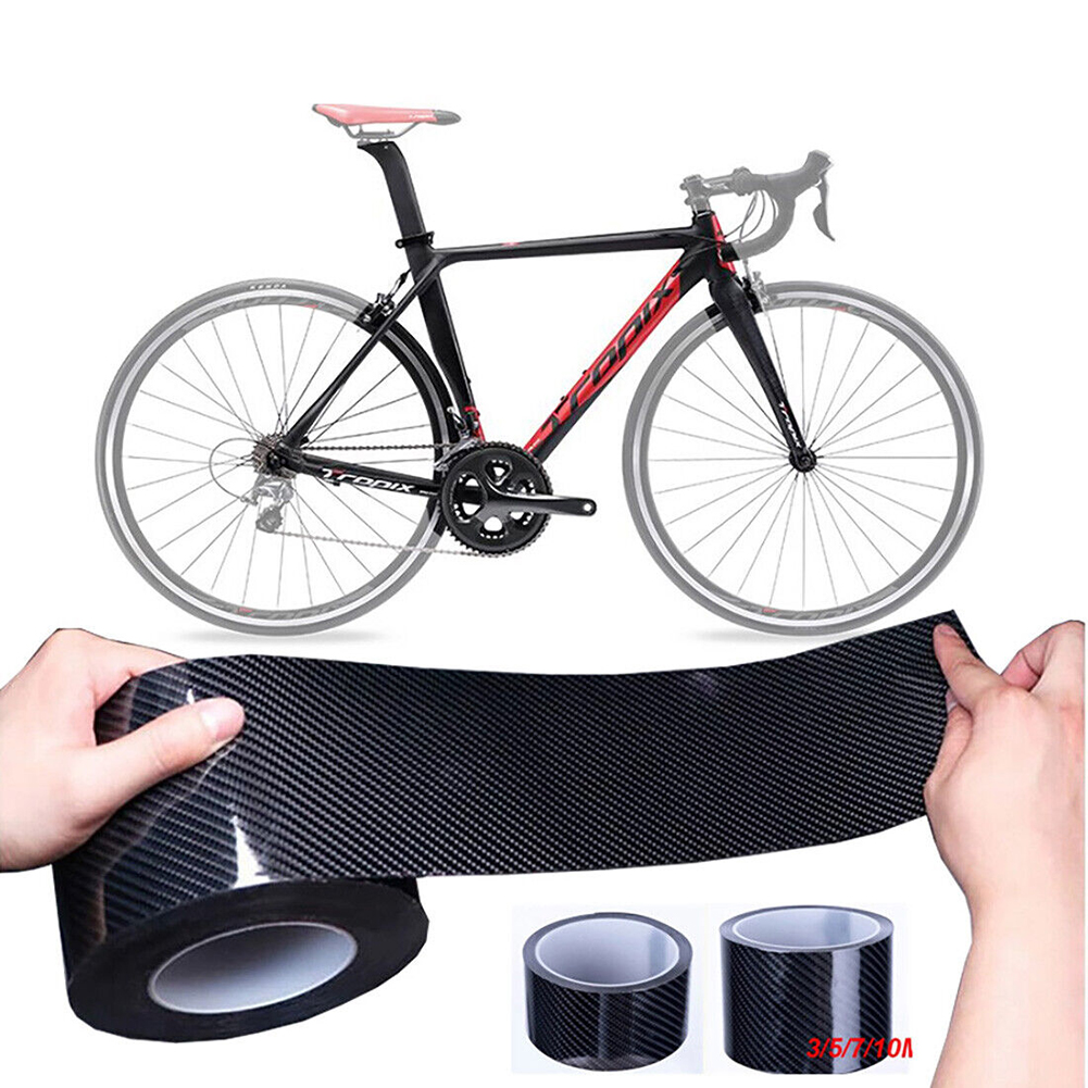 Pegatinas de protección de cuadro de bicicleta, cinta protectora de desgaste para cuadro de bicicleta de montaña y carretera, película de fibra de carbono 5D, accesorios para bicicleta