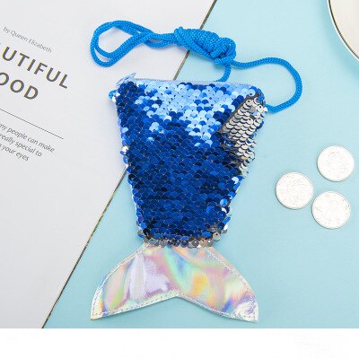 Porte-monnaie en forme de queue de sirène pour enfants, porte-monnaie souvenir, de mariage pour les invités, fournitures pour de fête de demoiselle d'honneur: Blue