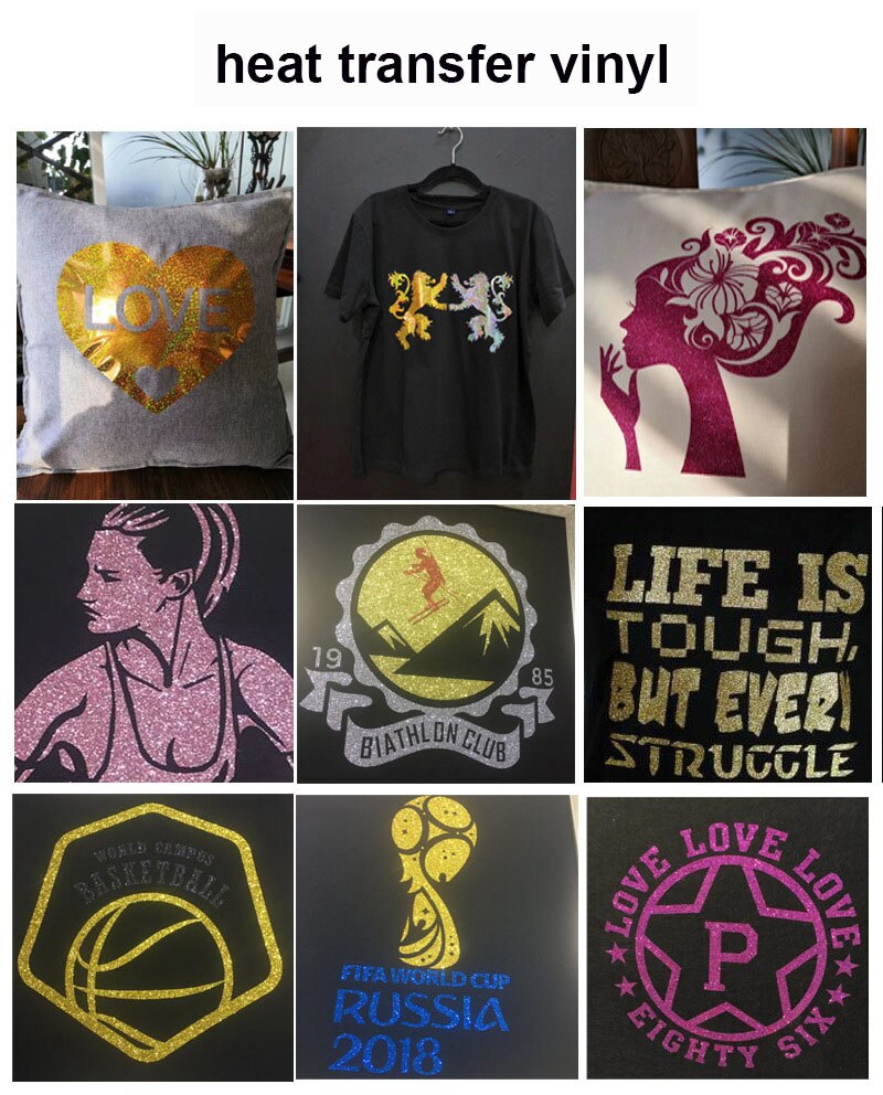 funkeln Wärme Transfer Vinyl für T-Hemden Wärme Drücken Schneiden Plotter HTV Eisen auf DIY Vinyl Transfer Papier 8 Blatt Kostenloser