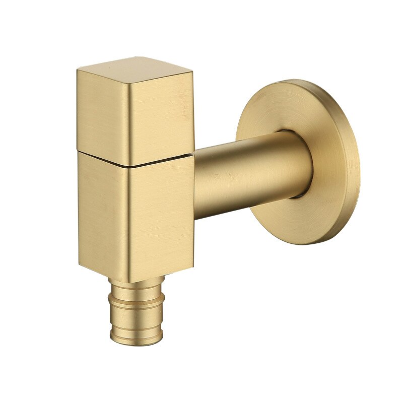 Válvula triangular para baño, válvula de llenado de agua fría única para grifo de lavadora de cocina, accesorios de baño: Brushed Gold-2