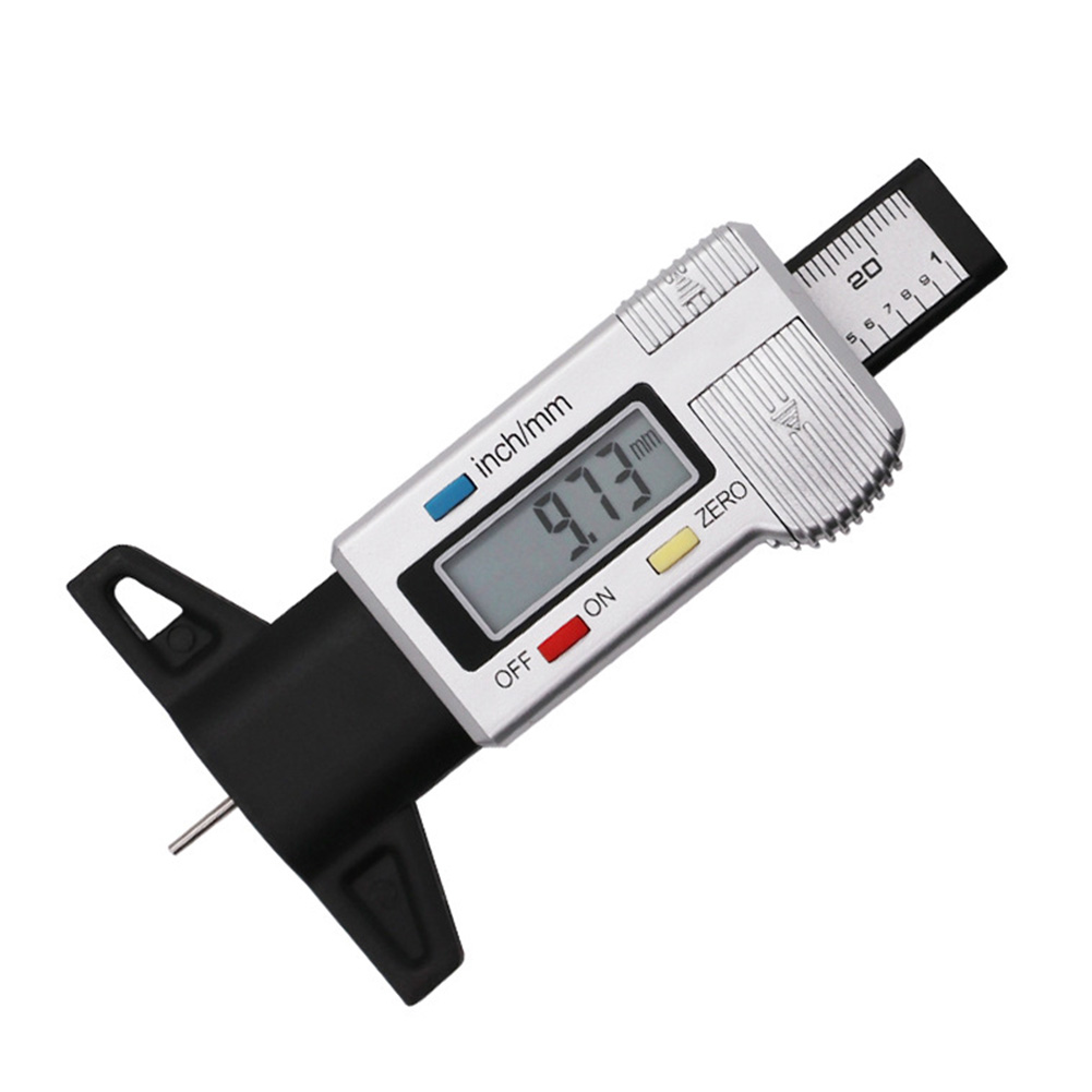 Accurate Tread Depth Tester LCD Display Car Tool Tire Digital Truck Checker Caliper Gauge: White