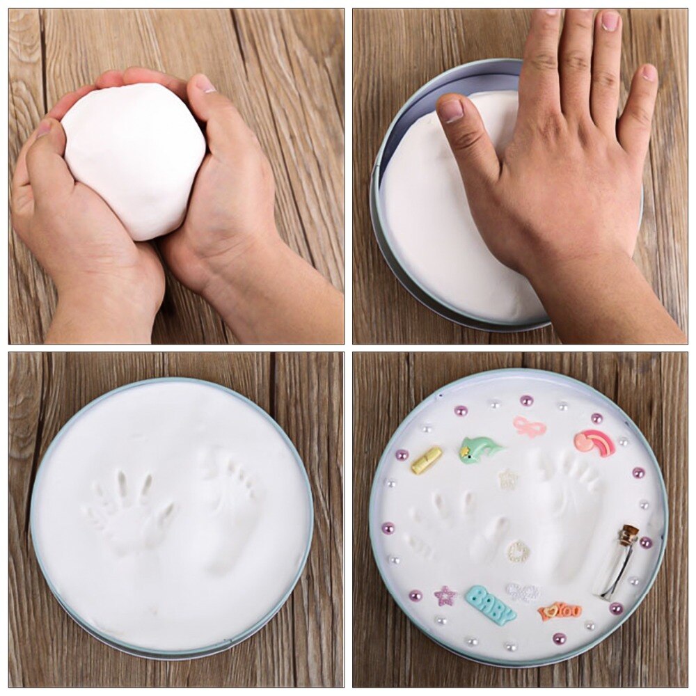 Baby Hand Print Footprint Imprint Kit Baby Handprint Mud And Foot Print Baby Souvenirs Baby Hand And Foot Mold Hundred Days