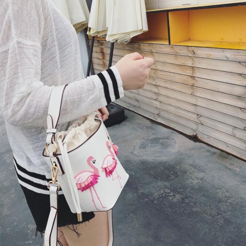 Sac de défilé de de femmes sacs PU en cuir femme Flamingo seau sac femmes sacs à bandoulière sacs à main XS-92