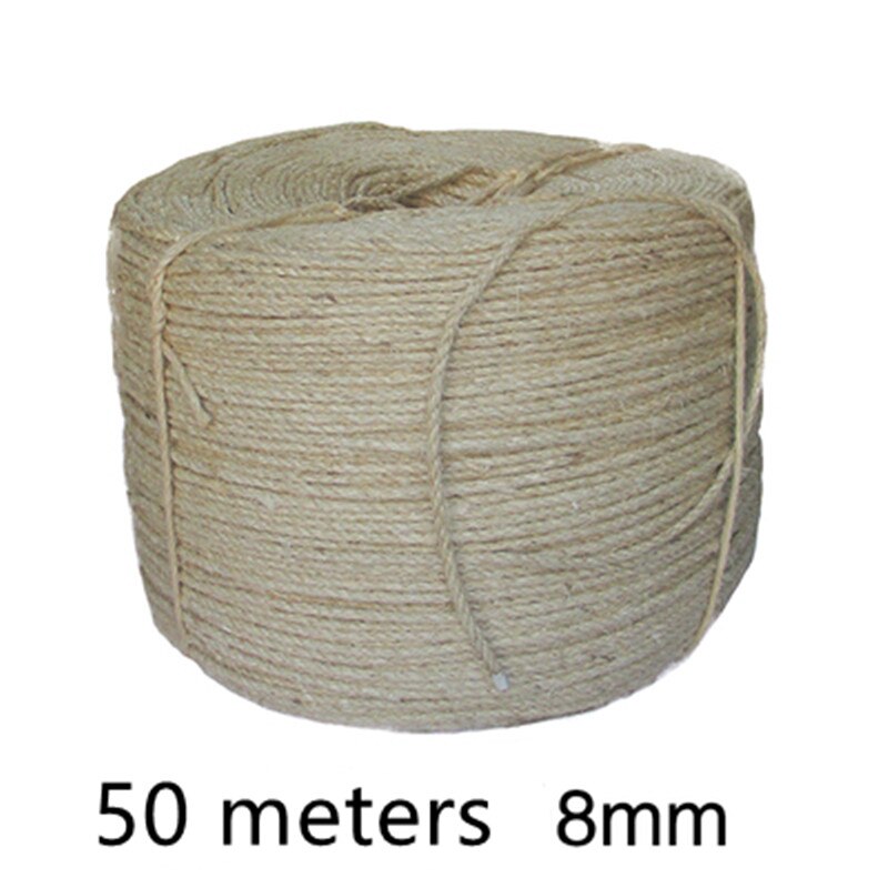 Sisalköysi kissa raapiminen kotitekoinen käsintehty sisal kiipeilyteline kissan raapimislauta kissan puu perusväri 6/8mm paksu