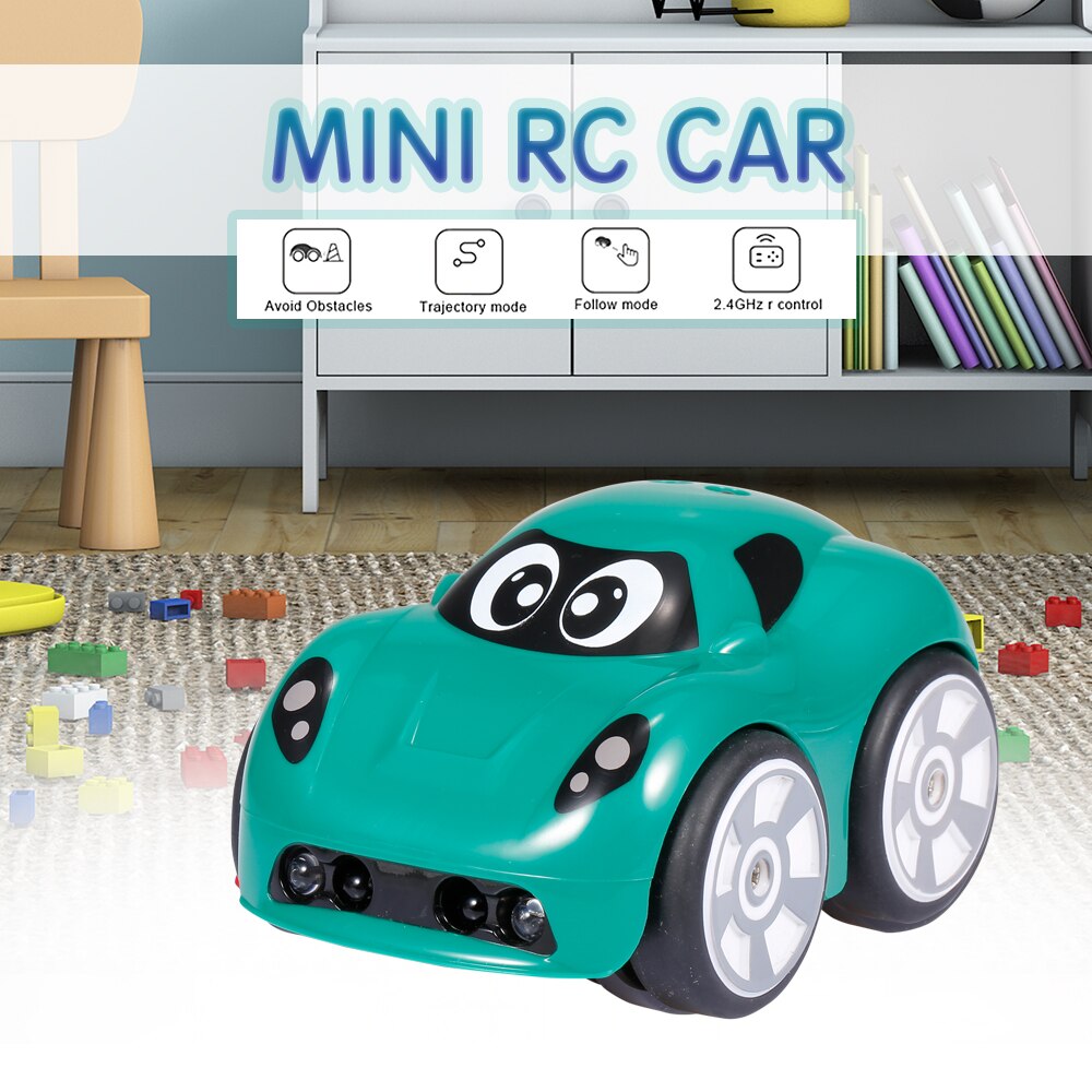 RC Car for Kids Mini Car Object Avoidance Follow Mode Track Drive Sound Effects 360 Degree Rotation 2.4G Remote Control Car