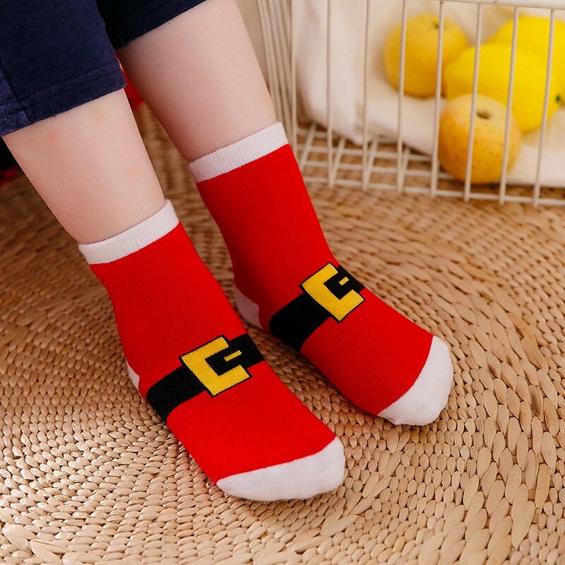 Chaussettes de noël pour enfants | En coton, bébés filles, enfants garçons, rayures, flocon de neige, Elk, père noël, ours de noël, 19