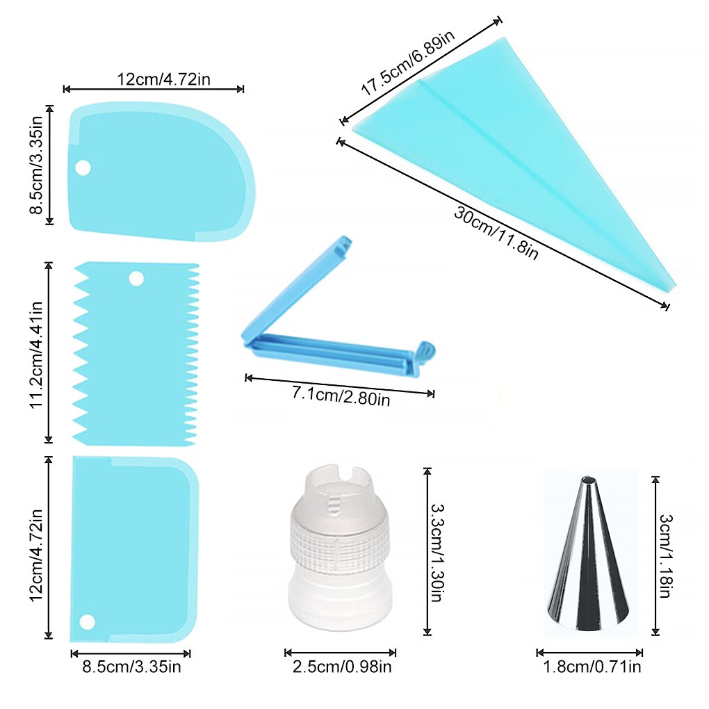 20Pcs Herbruikbare Cake Bakken Set Draagbare Bakken Gebak Accessoires Keuken Koken Schraper Gereedschap: 01