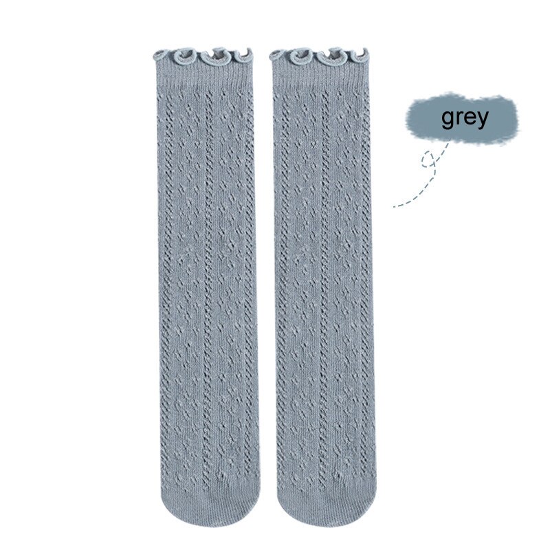 Todas as idades crianças menina verão malha fina redes transferência mosquito prova sobre-a panturrilha meias de algodão tuble: Cinza escuro